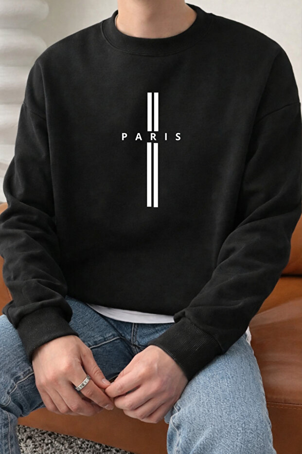 Unisex Oversized Cotton Printed Sweatshirt1 Paris