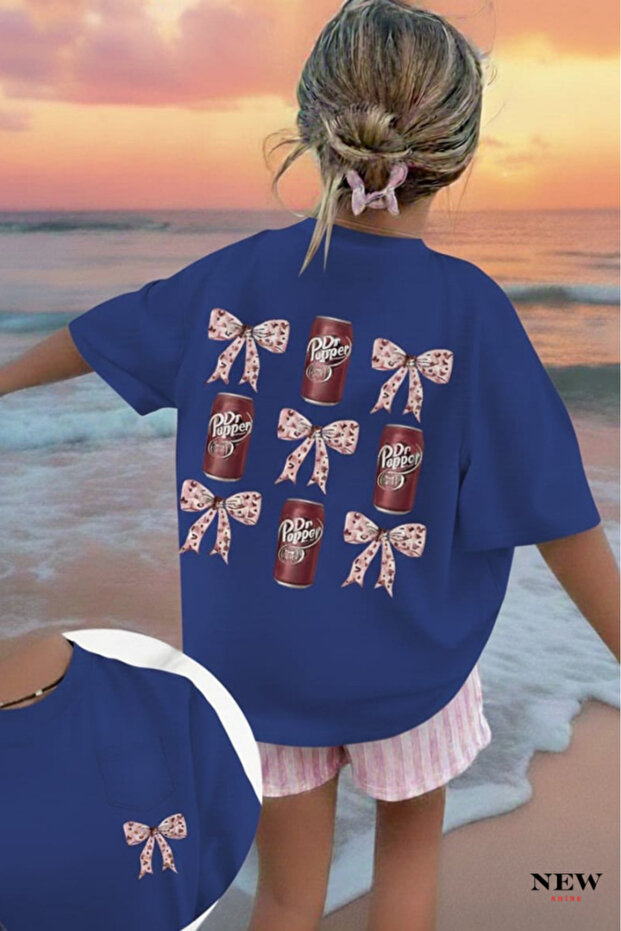 Pink Bow Printed Unisex Children's T-Shirt