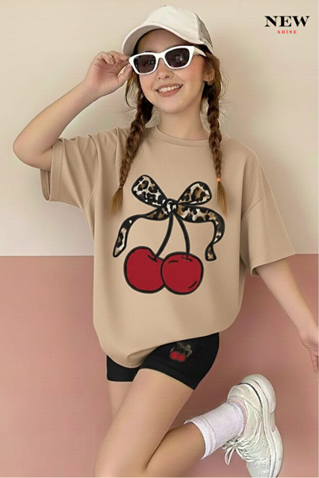 Cherry Printed Unisex Children's T-Shirt
