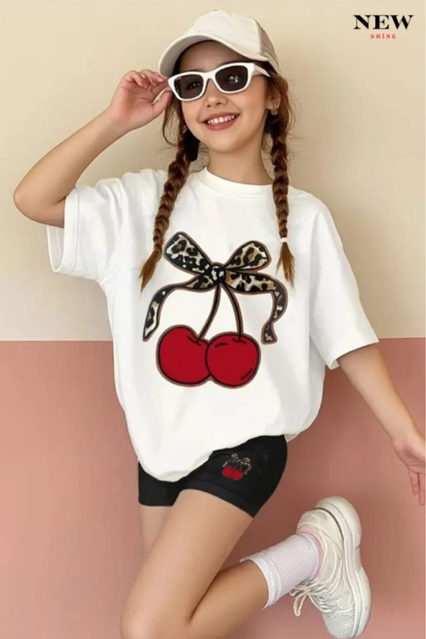 Cherry Printed Unisex Children's T-Shirt