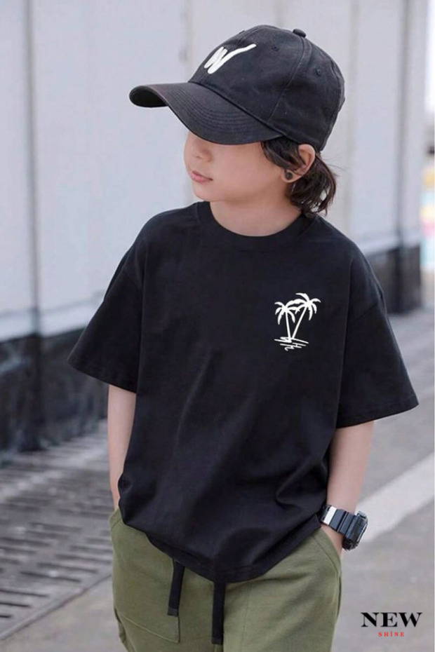 Palm Tree Printed Unisex Children's T-Shirt