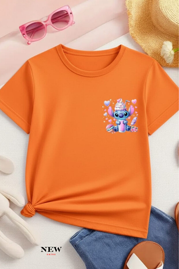 Stitch Printed Unisex Children's T-Shirt