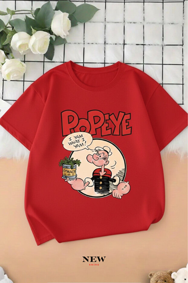 Popeye Printed Unisex Children's T-Shirt