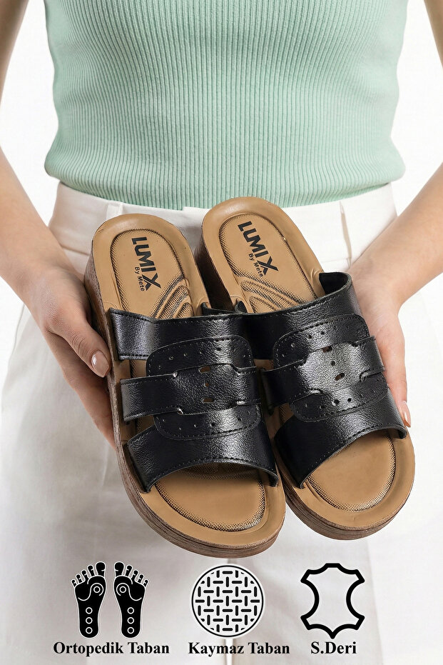 Women's Ultra Soft Soft Sole Wedge Heel Orthopedic Daily Mother Slippers with Inner Pad