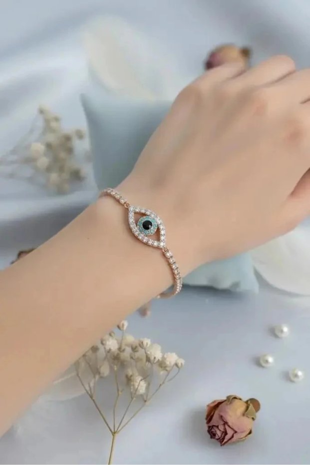 Eye Model Zircon Stone Gold Color Elevator Waterway Bracelet Does Not Tarnish | Stylish and Durable Jewelry