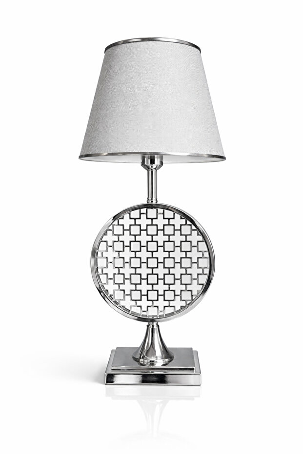 Eva Metal İşlemeli Lüks Krom Abajur - 4