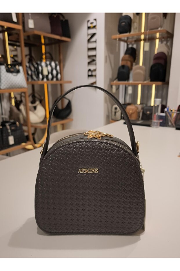 Brown Knitted Women's Hand Shoulder Bag