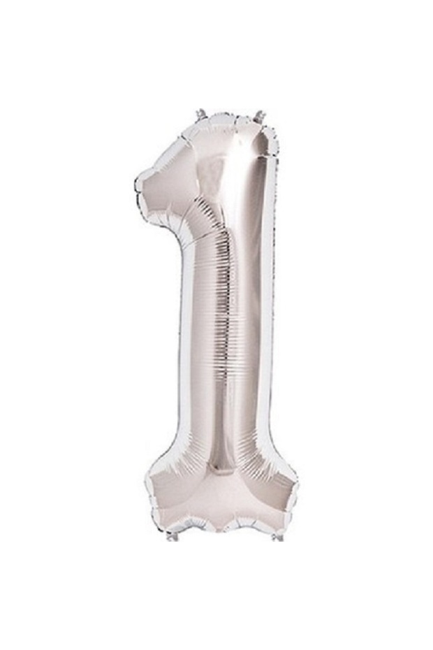 Number 1 Silver Foil Balloon 34 Inches 86 cm