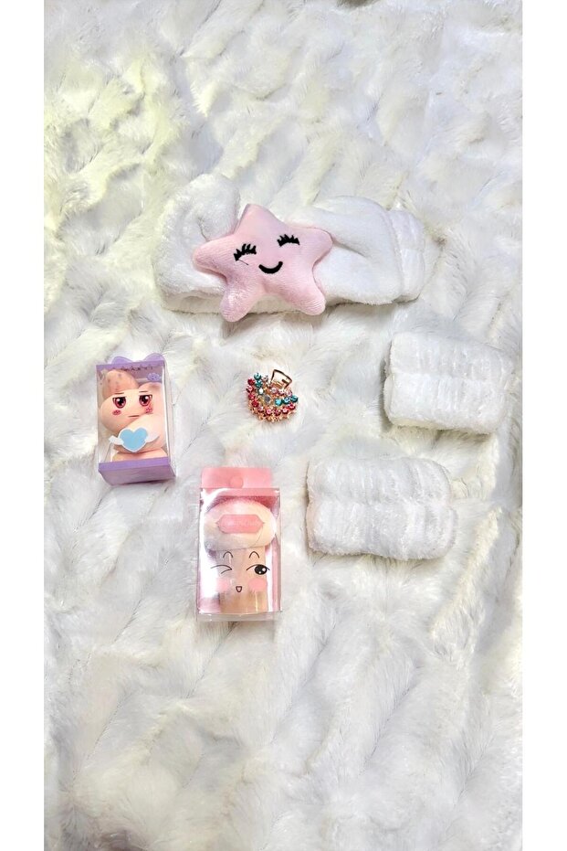Soft Hair Band and Wristband for Makeup Application, 6 Pieces
