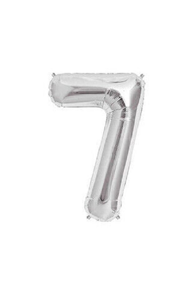 Number 7 Silver Foil Balloon 34 Inches 86 cm