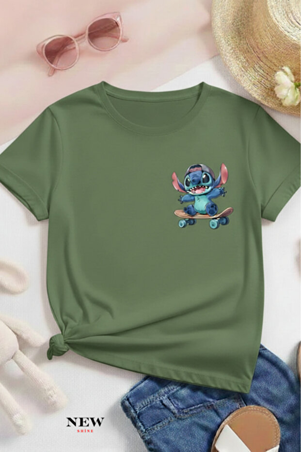 Stitch Printed Unisex Children's T-Shirt