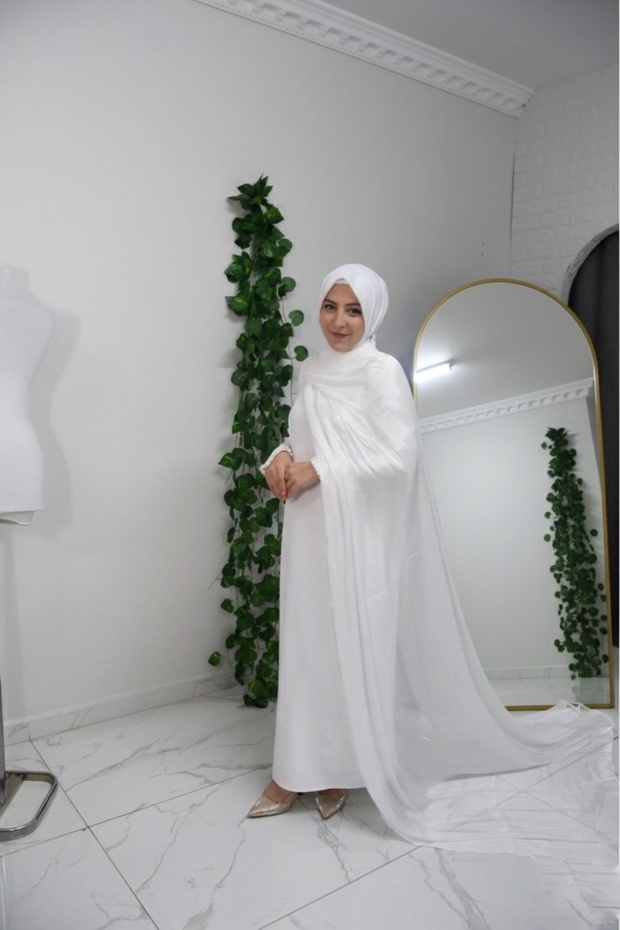 Nikah elbisesi pelerinli - 1