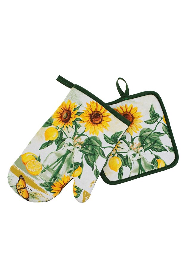 Lemon Sunflower Pattern Easter Glove & Napkin - 2pcs - 1