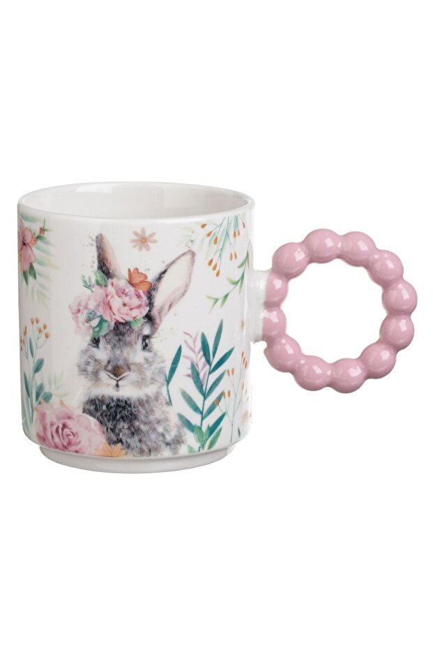 New Bone Easter Mug with Bunny Pattern & Round Easter Handle 400ml - 1