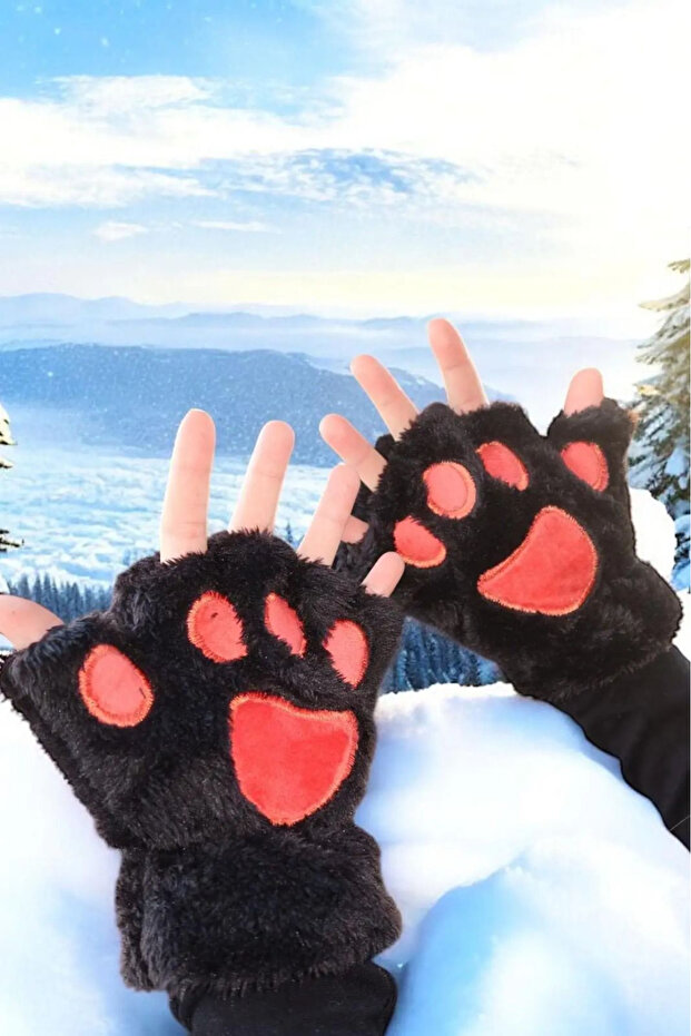 Pati Figürlü Peluş Eldiven - 2