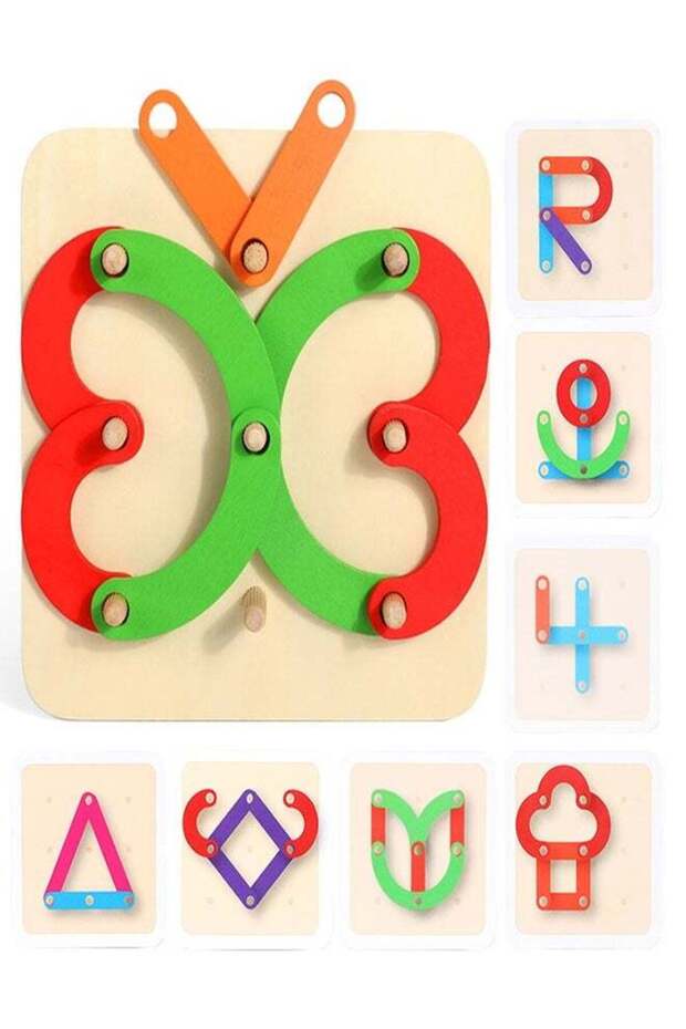 Wooden Alphanumeric Building Blocks Set, Construction Puzzle for Early Education