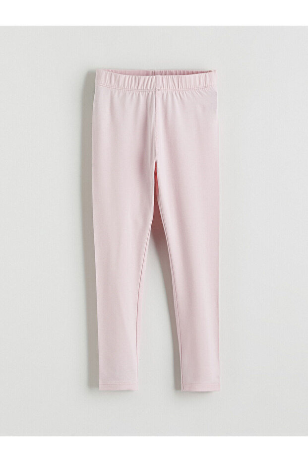 Pink Girl's Leggings with Elastic Waist