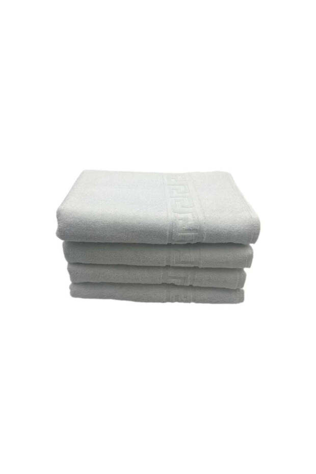 Bath Towel 70 x 140 Cm 600 Gsm White G Dobby 100% Cotton Set of 04 Pcs