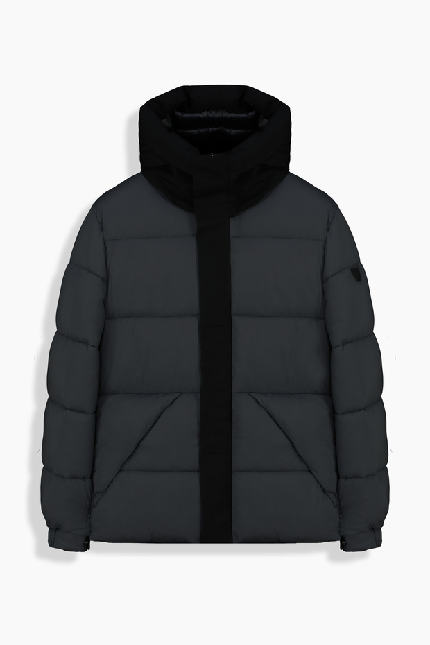 İNTERVİEW Kapüşonlu Gri Mont - 1