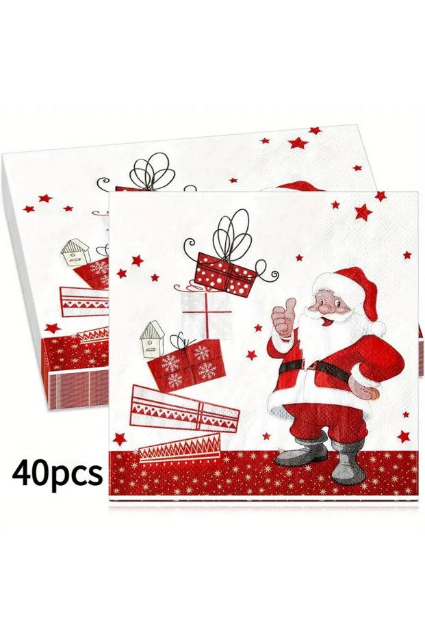 20pcs 20-100Pcs Christmas Paper Napkins Snowman SantaDisposable Cocktail Napkins for Holiday Christm