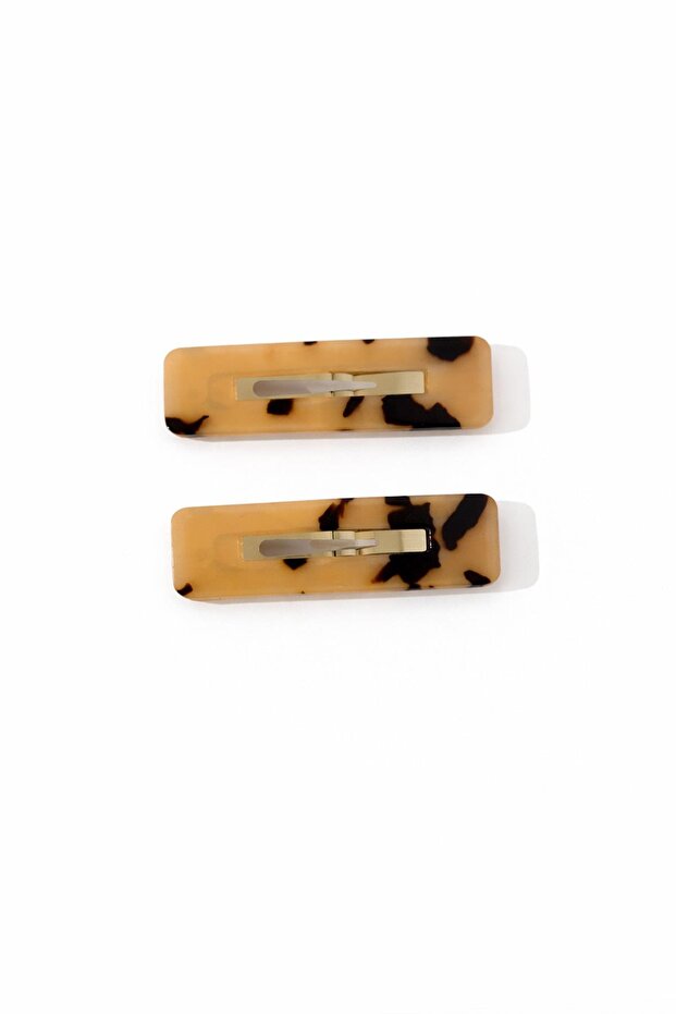 مشبك مستطيل الشكل على شكل ظهر السلحفاة، عبوة من قطعتين - 1