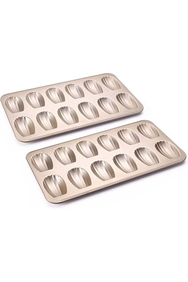 2-Pack 12-Cavity Nonstick Cookie Tray, Heavy Duty Oven Safe Madeleine Pan