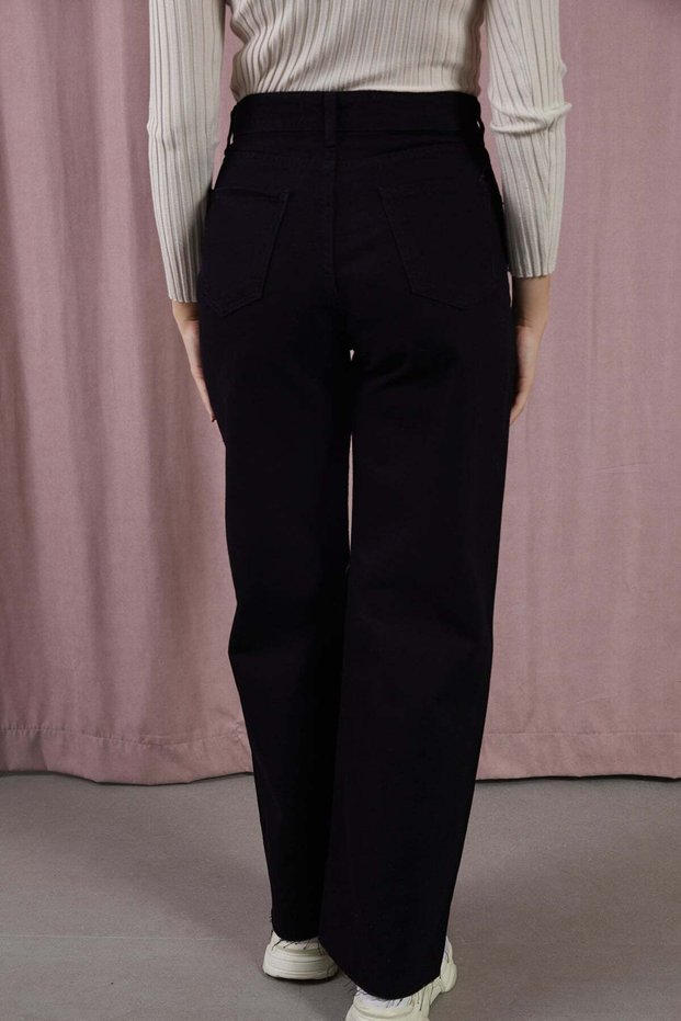 Women's Black Palazzo Loose Wide Leg Trousers