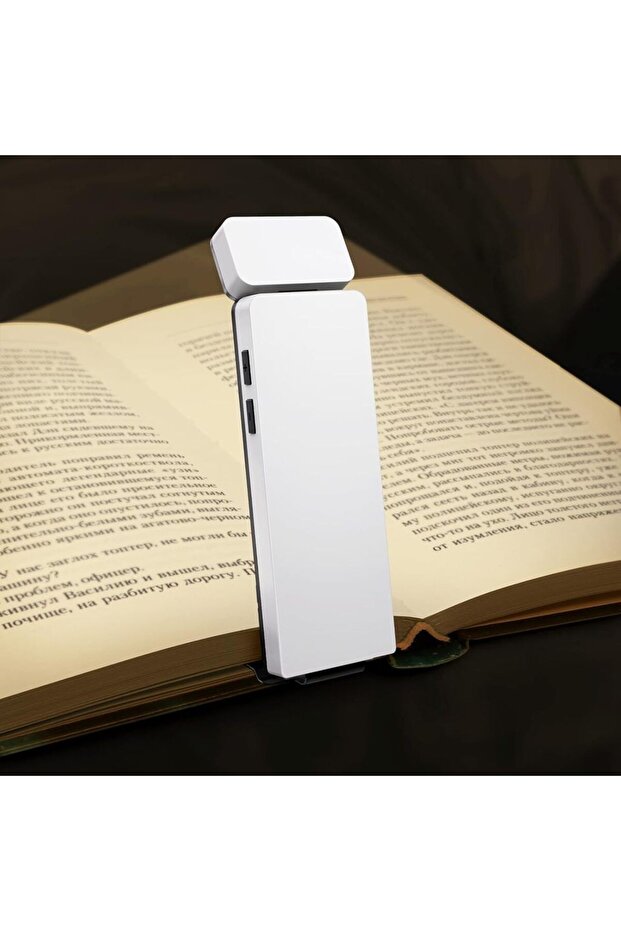 مصباح قراءة LED صغير محمول قابل لإعادة الشحن عبر منفذ USB، يُثبّت بمشبك، مناسب للأطفال.