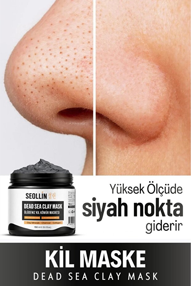 SEOLLİN Ölü Deniz Kil Maskesi Kolajen Siyah Nokta Karşıtı Ölü Deriden Arındırır Yüze Canlılık Sağlar 150g