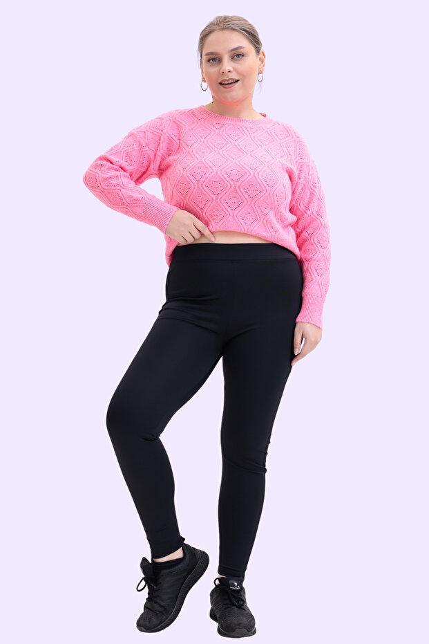 Women's Black High Waist Comfortable Fit Stretch Fabric Shaping / Sculpting Leggings -Plus Size Range-