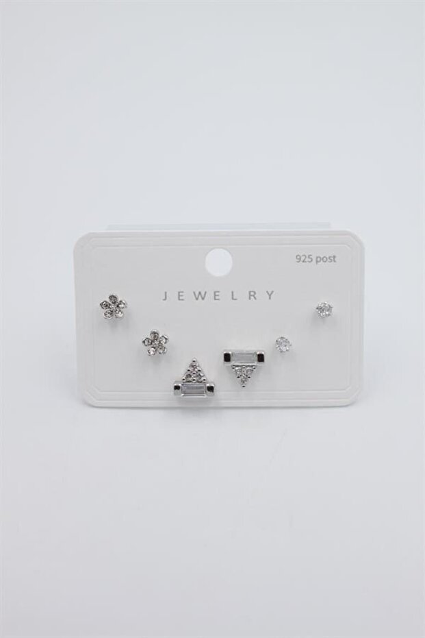 Multiple Set Earrings - Silver - 1