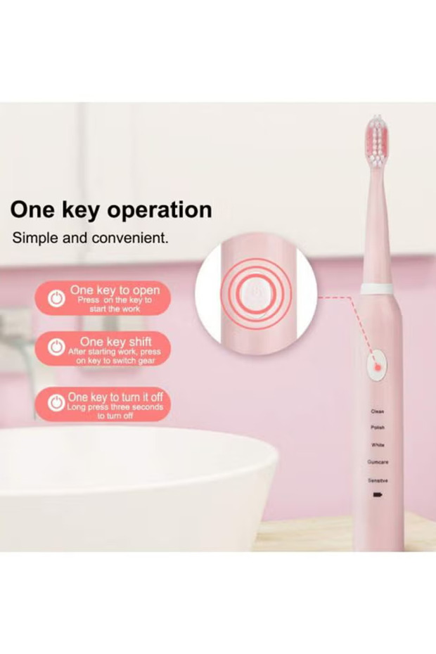 فرشاة أسنان كهربائية قابلة لإعادة الشحن عبر USB - 3