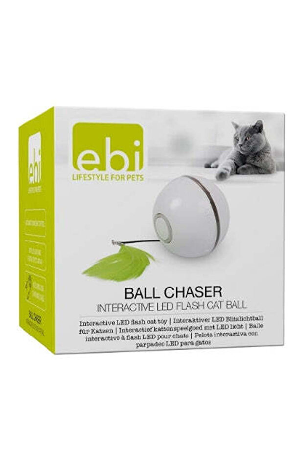 Ball chaser Interactive LED Flash Cat Ball - WHITE/6.4CM