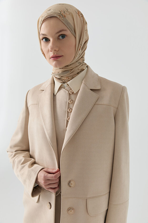 Süet Ceket - Bej - 3