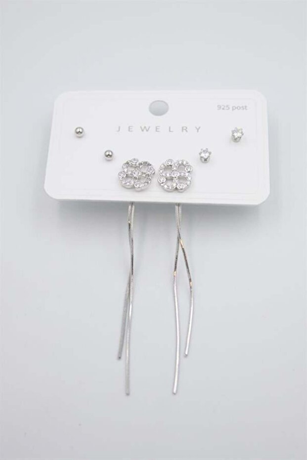 Multiple Set Earrings - Silver - 1