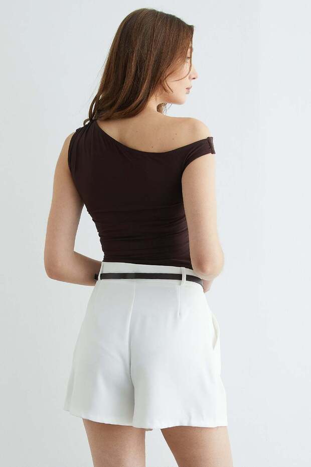 Yanları Drapeli Tek Kol Bluz - 8