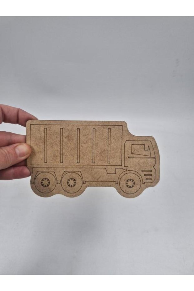 10 Pieces Wooden Painting Pickup Truck School DIY Activity Activity Art 15 cm