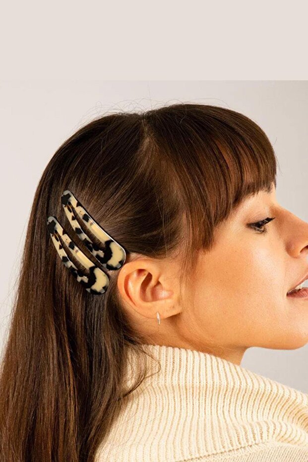 مشبك مثلث الشكل من الأكريليك على شكل ظهر السلحفاة، عبوة من قطعتين - 2