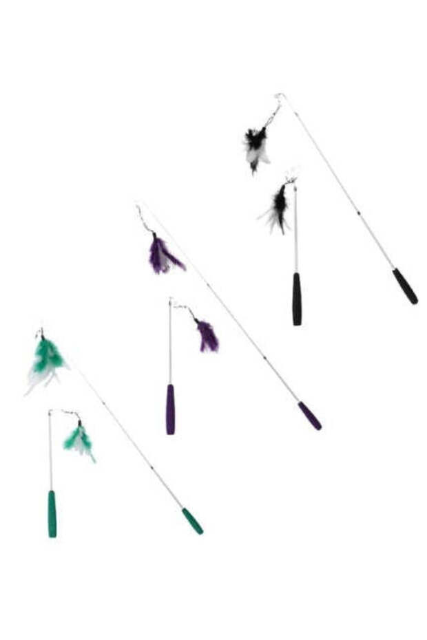 Fishing Rod Telescope Cat Toy - BLACK/35-95CM