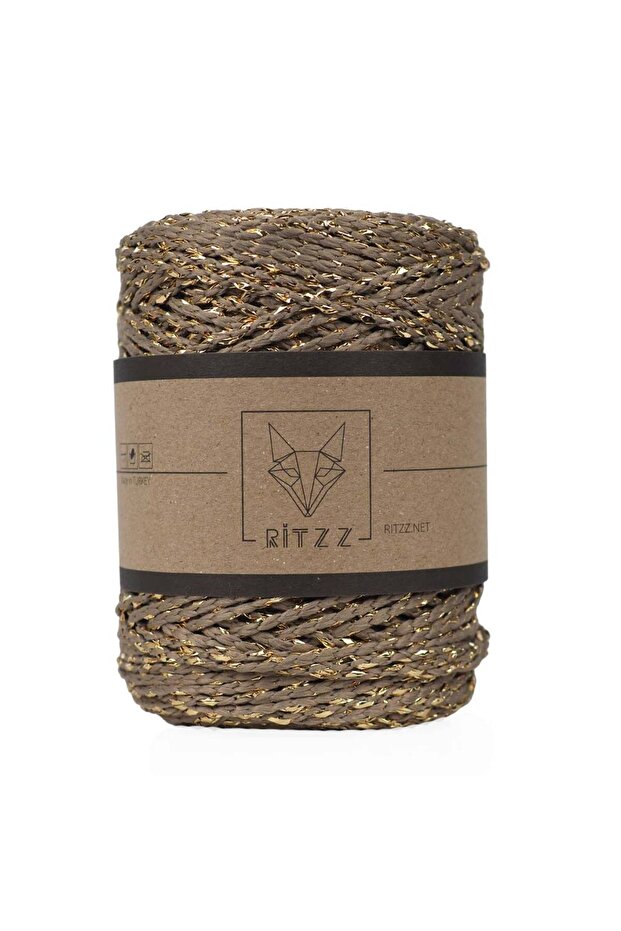 Luvia Polyester Glitter Bag Strap Beige - Gold Glitter