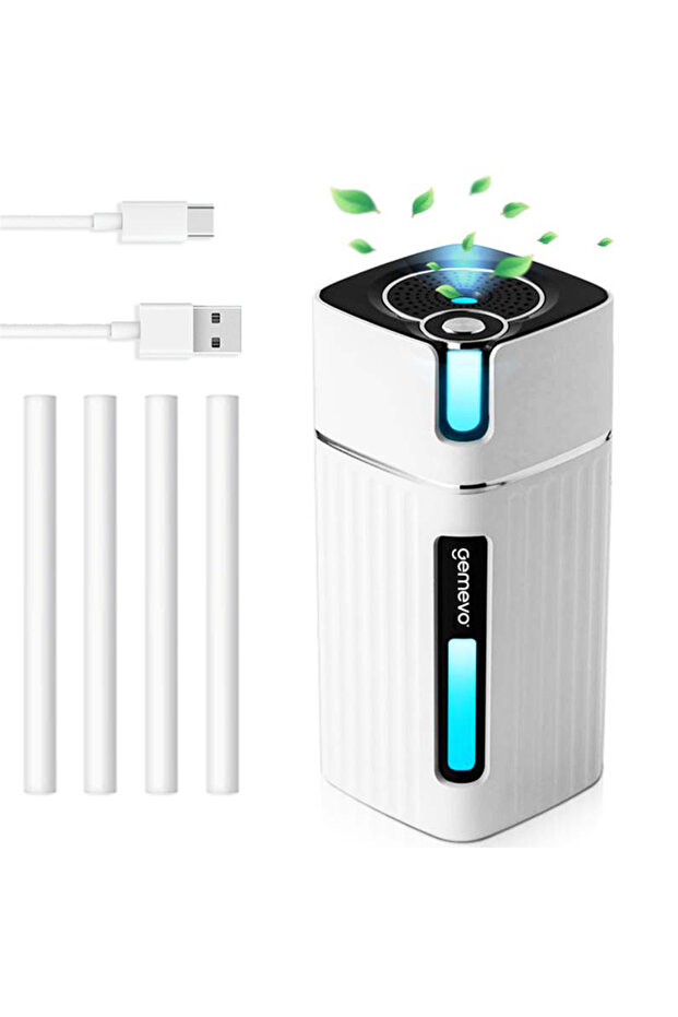 Gemevo® CUBE ultrasonic air humidifier with aromatherapy diffuser, white