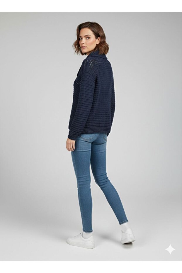 Yandan Düğmeli Triko Hırka - 2