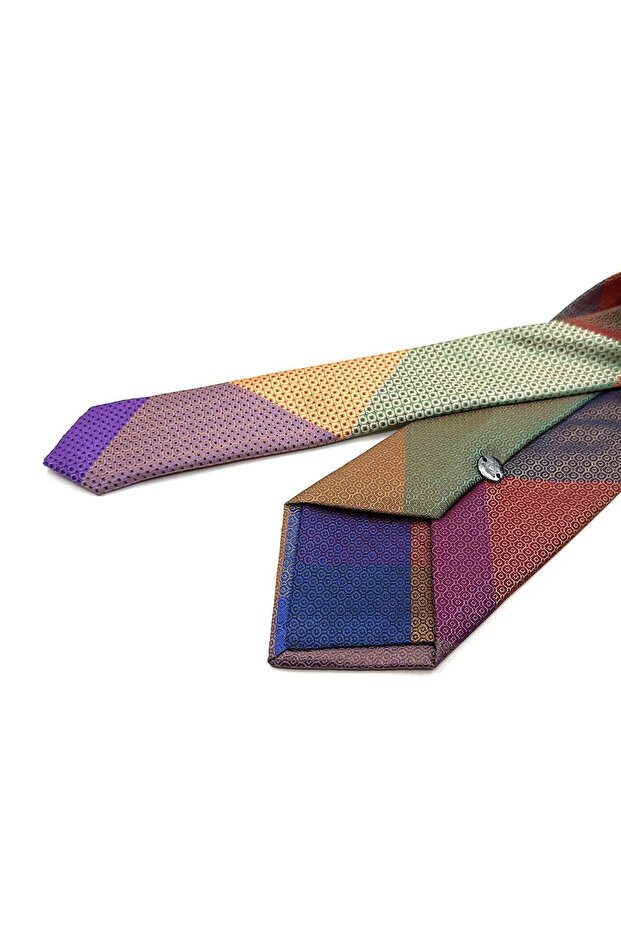 ربطة عنق كلاسيكية بنمط صغير متعدد الألوان KK13373 - 2