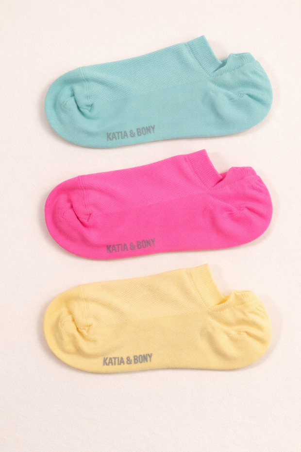 Kadın 3'lü Basic Step Çorap Neon Mix - 1