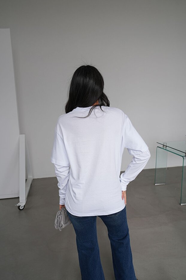 Parça Kollu Basic Sweat - 4