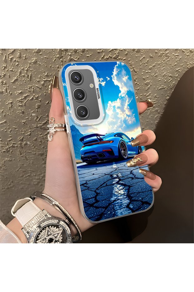 Sports Car Pattern Anti Fall Slim Hard Case Compatible with Samsung Galaxy S24