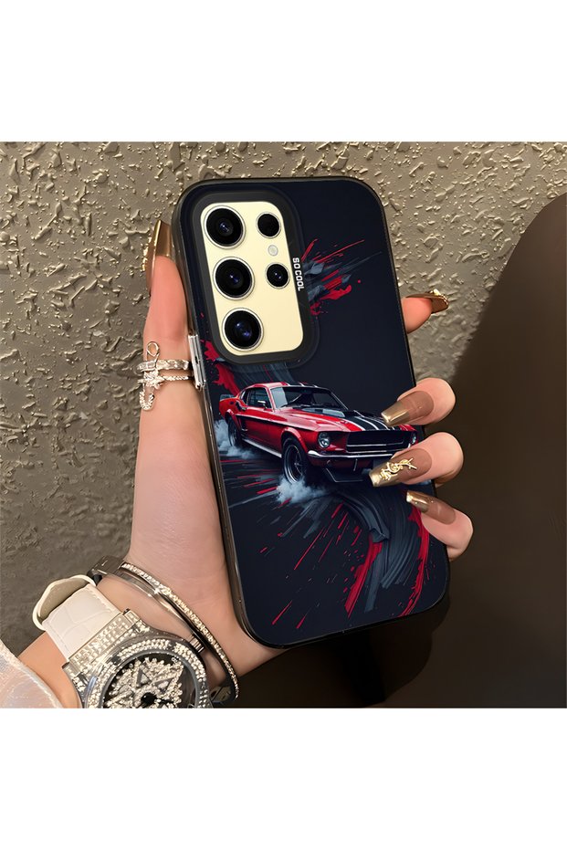 Classic Car Pattern Anti-Fall Slim Hard Case Compatible with Samsung Galaxy S24 Ultra