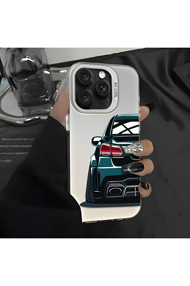 حافظة صلبة رفيعة مضادة للسقوط بنمط السيارة متوافقة مع هاتف iPhone 16 - 8