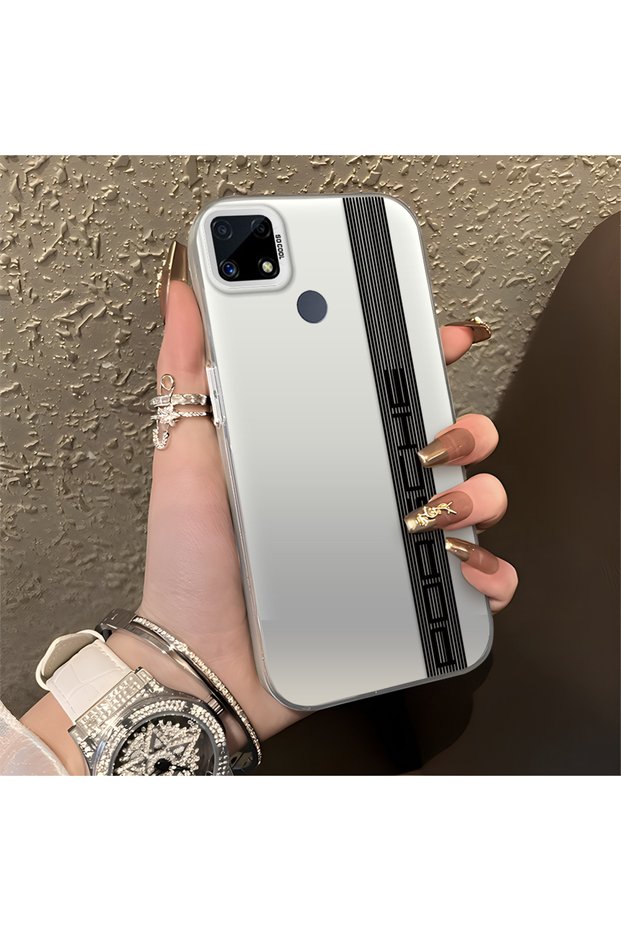 حافظة صلبة رفيعة مضادة للسقوط بنمط شارة السيارة متوافقة مع هاتف Realme C15