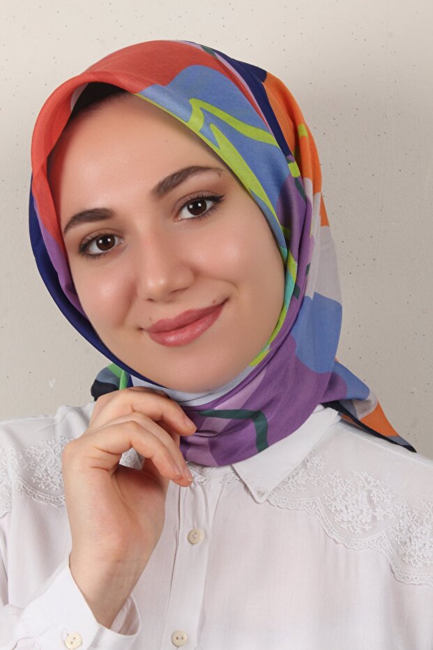 Nirvana Soft Eşarp 8100-5 Lacivert - 1